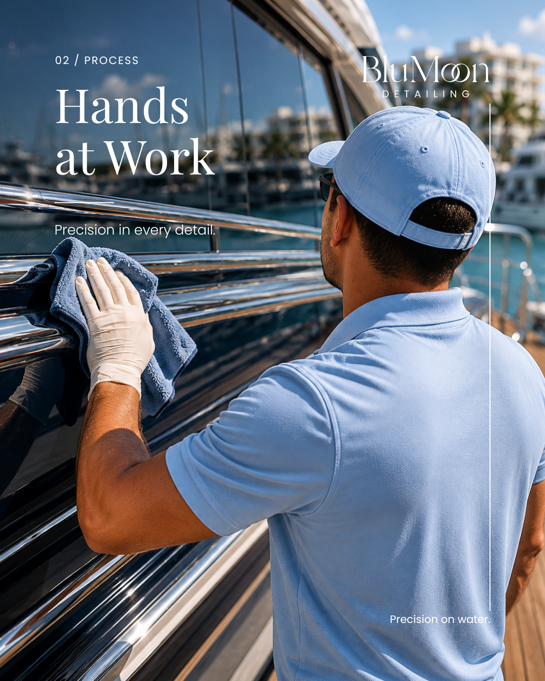 BluMoon team working on yacht details